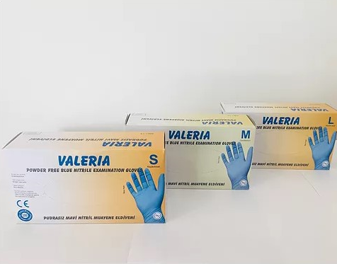 VALERIA NİTRİL MAVİ ELDİVEN 100 LÜ